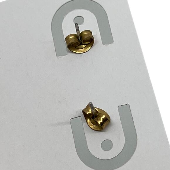 Vintage Green Ball Stud Earrings with Gold-Tone Posts 1950s Classic Jewelry - Picture 8 of 8